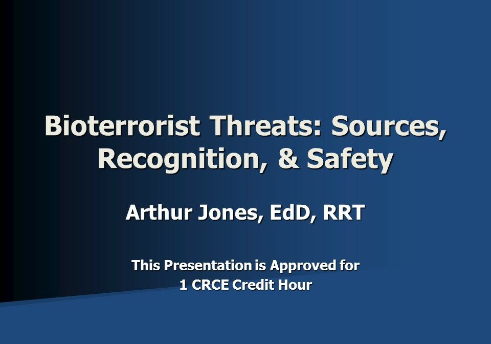 Bioterrorist Threats Slide 1